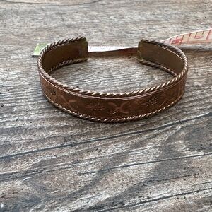 Copper Tone Etched Bracelet